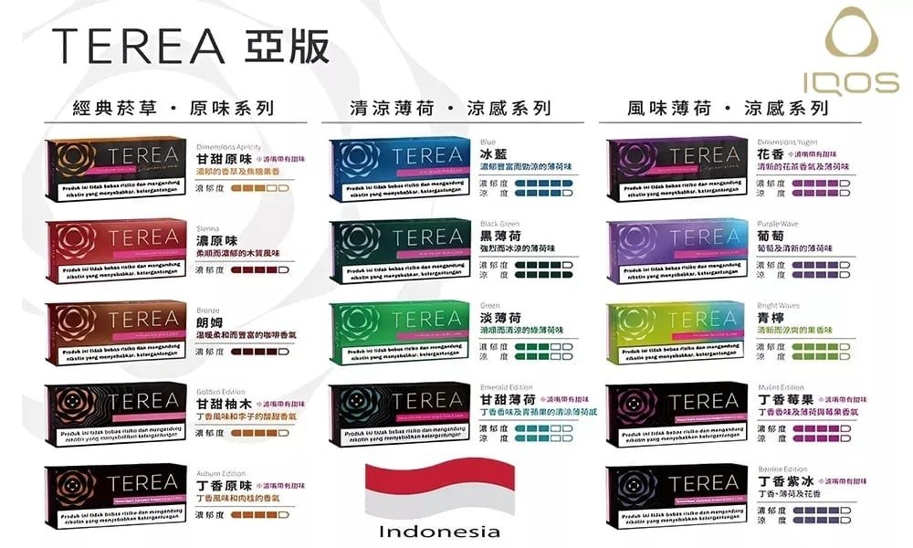 IQOS TEREA加熱煙彈印尼版 官方正品原裝全口味系列展示圖